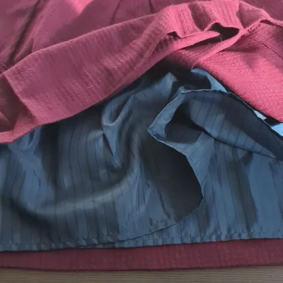 Unique Marc Jacobs Wool Purple Margenta Puff Sleeves  V Neck A Line  Dress - Picture 10 of 14